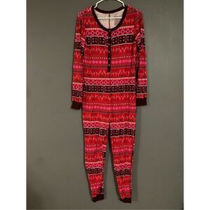 Xhilaration Pink Purple Long John Long Sleeve Jogger Jumpsuit Size Large